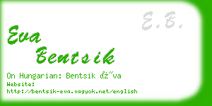 eva bentsik business card